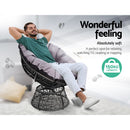 Gardeon Outdoor Papasan Chairs Table Lounge Setting Patio Furniture Wicker Black