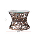 Gardeon Outdoor Papasan Chairs Table Lounge Setting Patio Furniture Wicker Brown