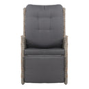 Gardeon Recliner Chairs Sun lounge Outdoor Furniture Setting Patio Wicker Sofa Grey 2pcs