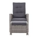 2PC Sun lounge Recliner Chair Wicker Lounger Sofa Day Bed Outdoor Chairs Patio Furniture Garden Cushion Ottoman Gardeon