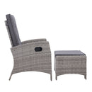 2PC Sun lounge Recliner Chair Wicker Lounger Sofa Day Bed Outdoor Chairs Patio Furniture Garden Cushion Ottoman Gardeon