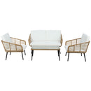 Gardeon Outdoor Furniture Sofa Set 4 Piece Rattan Lounge Set Table Chairs