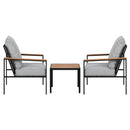 Gardeon Outdoor Furniture 3pcs Lounge Setting Bistro Set Chairs Table Patio