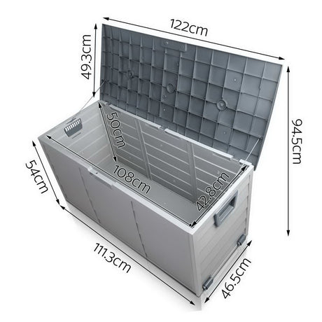 Gardeon 290L Outdoor Storage Box - Grey