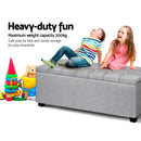 Artiss Blanket Box Storage Ottoman Fabric Foot Stool Grey
