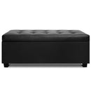Artiss PU Leather Storage Ottoman - Black