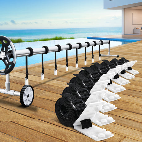 Aquabuddy Pool Cover Roller Attachment Straps Kit 8PCS for Swimming Solar Pool