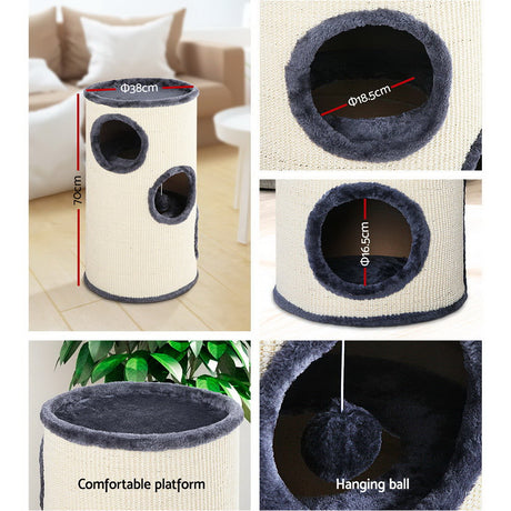 i.Pet 70cm Cat Scratching Post - Grey and White