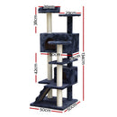 i.Pet 134cm Cat Scratching Post - Dark Grey