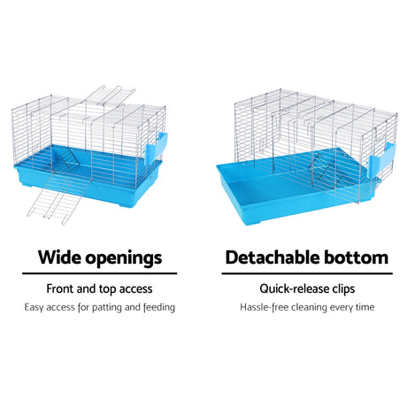 i.Pet Rabbit Cage Hutch Cages Indoor Hamster Enclosure Carrier Bunny Blue