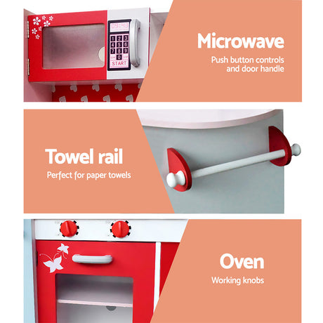 Keezi Kids Cookware Play Set - Pink & Red