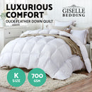 Giselle Bedding Duck Down Feather Quilt 700GSM King Size