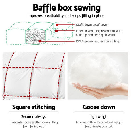 Giselle Bedding Queen Size 500GSM Goose Down Feather Quilt
