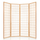 Artiss 4 Panel Wooden Room Divider - Natural