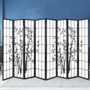 Artiss 8 Panel Room Divider Screen Privacy Dividers Pine Wood Stand Shoji Bamboo Black White