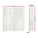 Artiss Room Divider Screen Privacy Wood Dividers Stand 4 Panel Nova White
