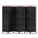 Artiss 6 Panel Room Divider Screen Privacy Timber Foldable Dividers Stand Black