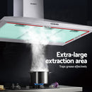 Devanti Range Hood 90cm 900mm Kitchen Canopy Stainless Steel Rangehood Wall Mount