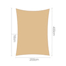 Instahut 2 x 4m Waterproof Rectangle Shade Sail Cloth - Sand Beige