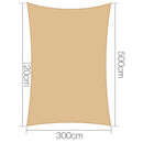 Instahut 3 x 5m Waterproof Rectangle Shade Sail Cloth - Sand Beige