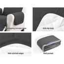 Artiss Sofa Cover Quilted Couch Covers Protector Slipcovers 3 Seater Dark Grey