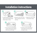 Artiss Sofa Cover Elastic Stretchable Couch Covers Grey 3 Seater