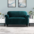 Artiss Velvet Sofa Cover Plush Couch Cover Lounge Slipcover 2 Seater Agate Green
