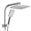 WELS 8 inch Rain Shower Head Square Wall Bathroom Arm Handheld Spray Bracket Rail Chrome
