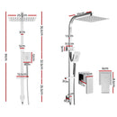 WELS 10 Rain Shower Head Set Bathroom Square Dual Heads Taps Hand Held High Pressure DIY"