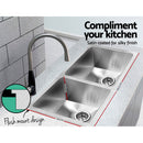 Cefito 86.5cm x 44cm Stainless Steel Kitchen Sink Under/Top/Flush Mount Silver