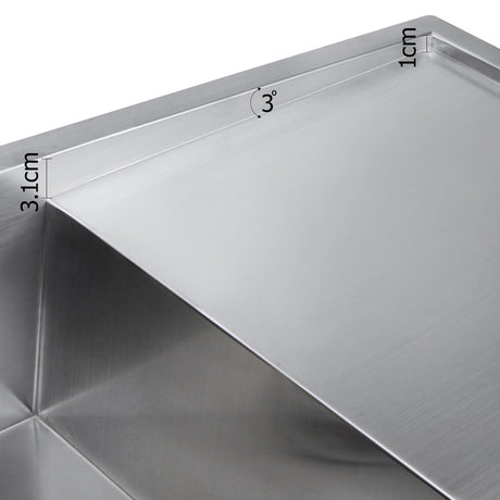 Cefito 87cm x 45cm Stainless Steel Kitchen Sink Under/Top/Flush Mount Silver