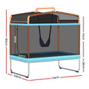 Everfit Trampoline 6FT Kids 2-in-1 Swing Belt Safety Net Gift Rectangle Orange