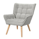 Artiss Armchair Lounge Chair Accent Chairs Sofa Linen Fabric Cushion Seat Grey