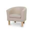 Artiss Armchair Lounge Chair Tub Accent Armchairs Fabric Sofa Chairs Beige