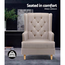 Artiss Rocking Armchair Feedining Chair Fabric Armchairs Lounge Recliner Beige