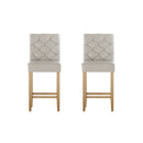 Artiss Bar Stools Kitchen Stool Wooden Barstools Linen Upholstered Chairs x2