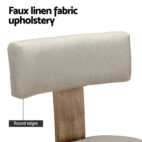 Artiss Milford Dining Chairs Beige Fabric Set of 2