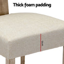 Artiss Milford Dining Chairs Beige Fabric Set of 2