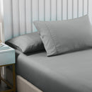 Royal Comfort 2000TC 3 Piece Fitted Sheet and Pillowcase Set Bamboo Cooling - Mid Grey