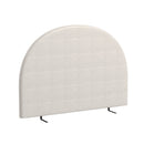 Milano Decor Ariana Curved Boucle Bedhead Headboard Upholstered Cushioned White - King - White