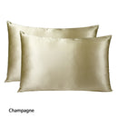 Royal Comfort Mulberry Soft Silk Hypoallergenic Pillowcase Twin Pack 51 x 76cm - Champagne