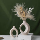 Ceramic Set of 2 Creative White Vases for Home Decor