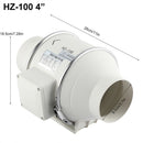 4'' Silent Extractor Fan Duct Hydroponic Inline Exhaust Vent Industrial