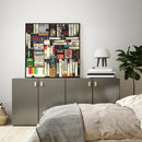 80cmx80cm Book Black Frame Canvas Wall Art