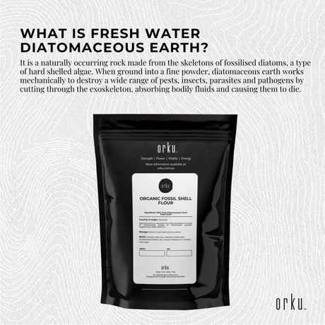 400g Organic Fine Diatomaceous Earth - Food Grade Fossil Shell Flour Powder