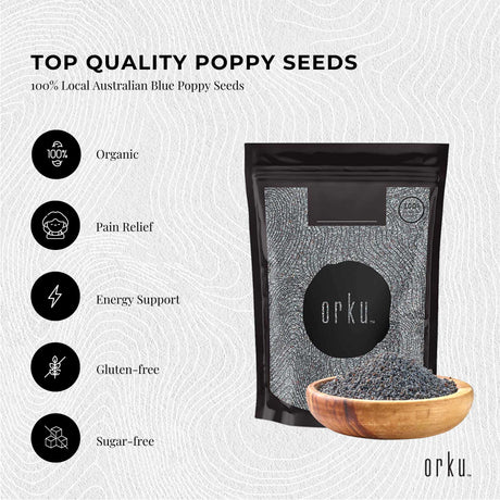 2Kg Poppy Seeds Pouch Blue Unwashed 100% Australian Food Baking Cooking Mineral
