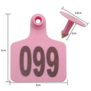 1-100 Cattle Number Ear Tags 5x4cm Set - Small Pink Pig Goat Livestock Label