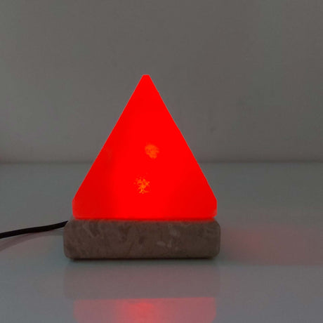 USB Colour Changing Salt Himalayan Lamp - Pyramid Shape Pink Rock LED Light