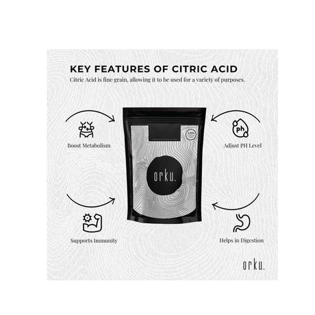 5Kg Citric Acid Powder - Food Grade Anhydrous GMO Free Preservative c6h807