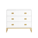Sarantino Amara Chest Of Drawers Tallboy Dresser - White/gold